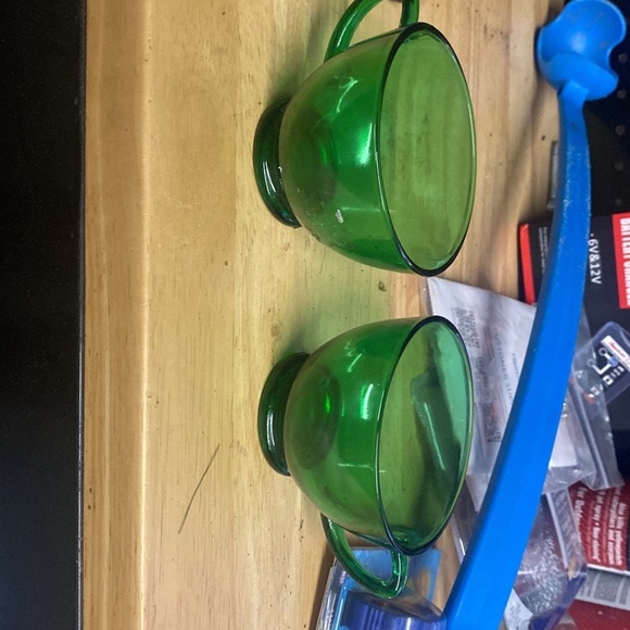 Other - Vintage Anchor Hocking Green Glass Tea Cups